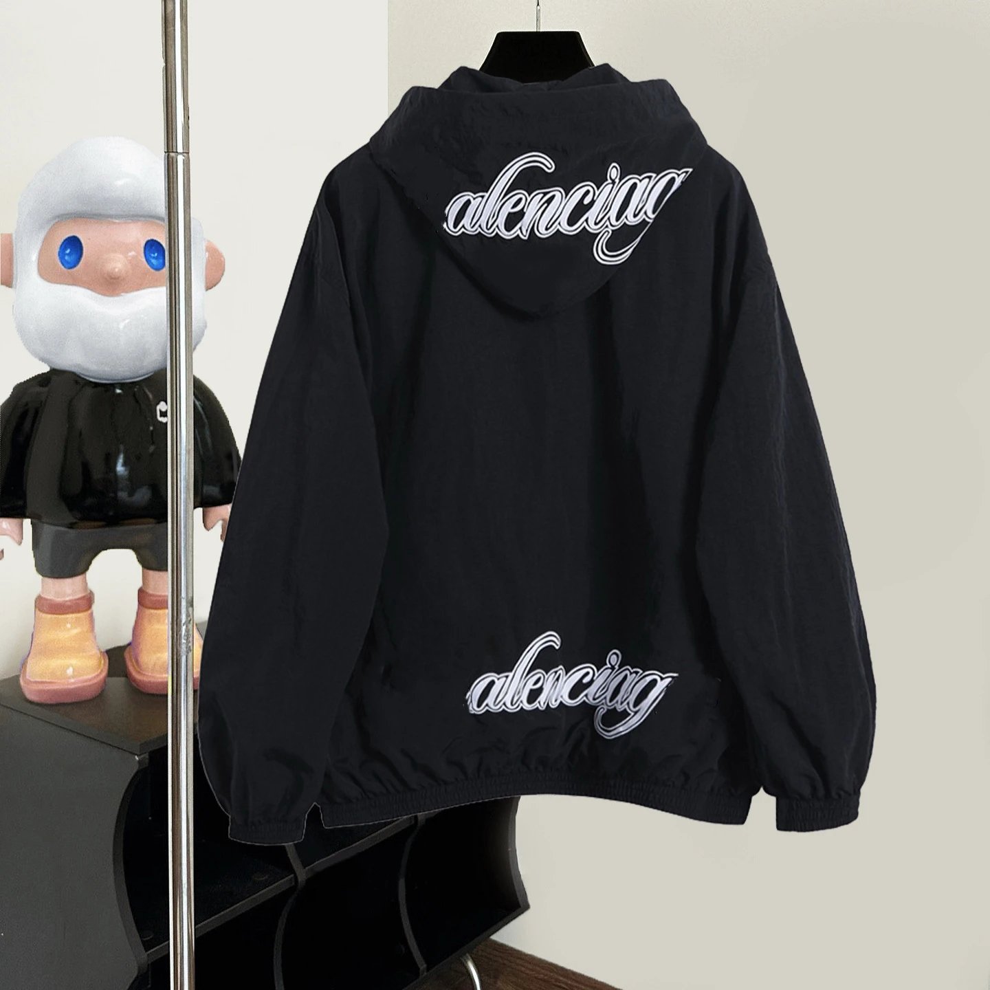 Balenciaga Logo Hooded Windbreaker Jacket [2 styles]