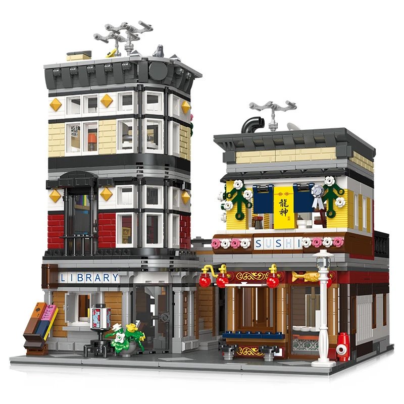 LEGO Architecture Street View: Library & Sushi Restaurant [12 styles]