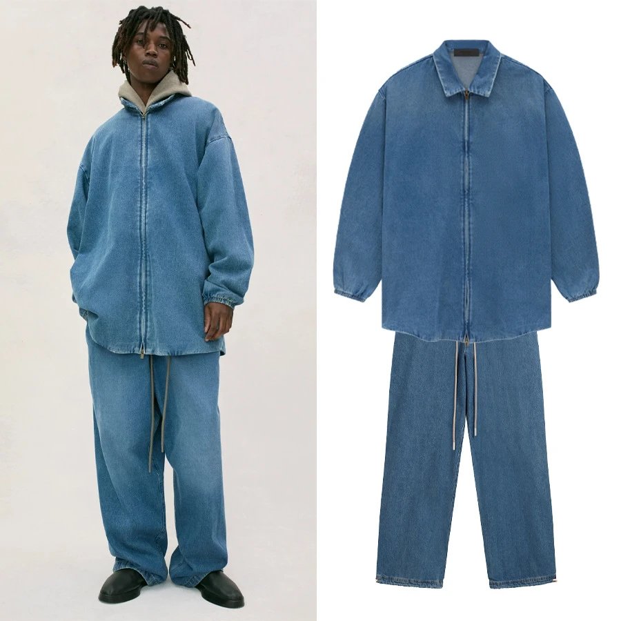 Denim Zip-Up Jacket and Pants Set [2 styles]