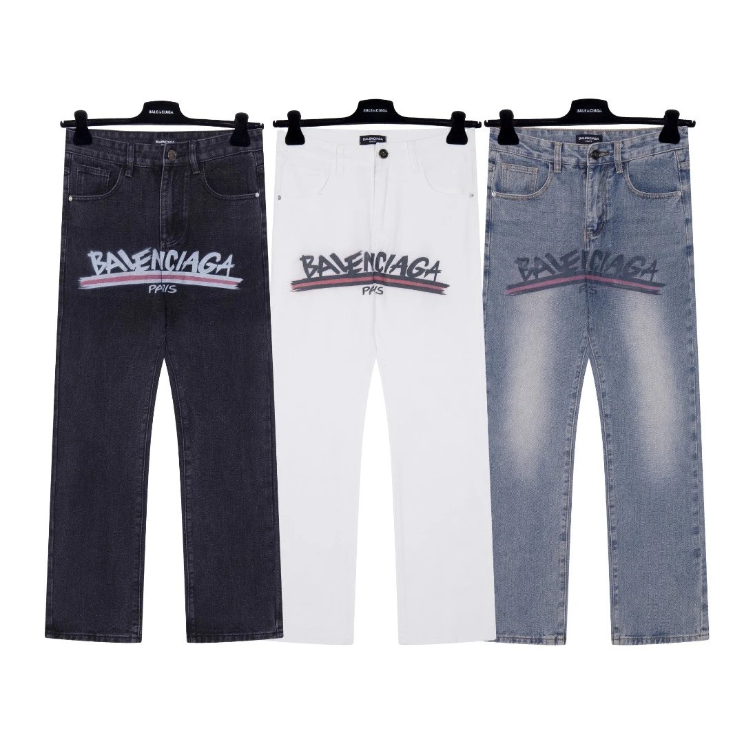 Balenciaga Logo-Print Denim Jeans [7 styles]