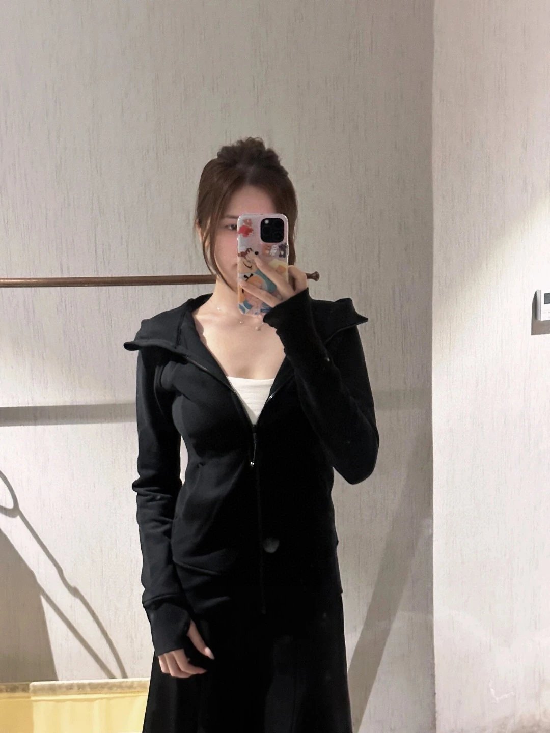 Black Hooded Zip-Up Jacket [2 styles]