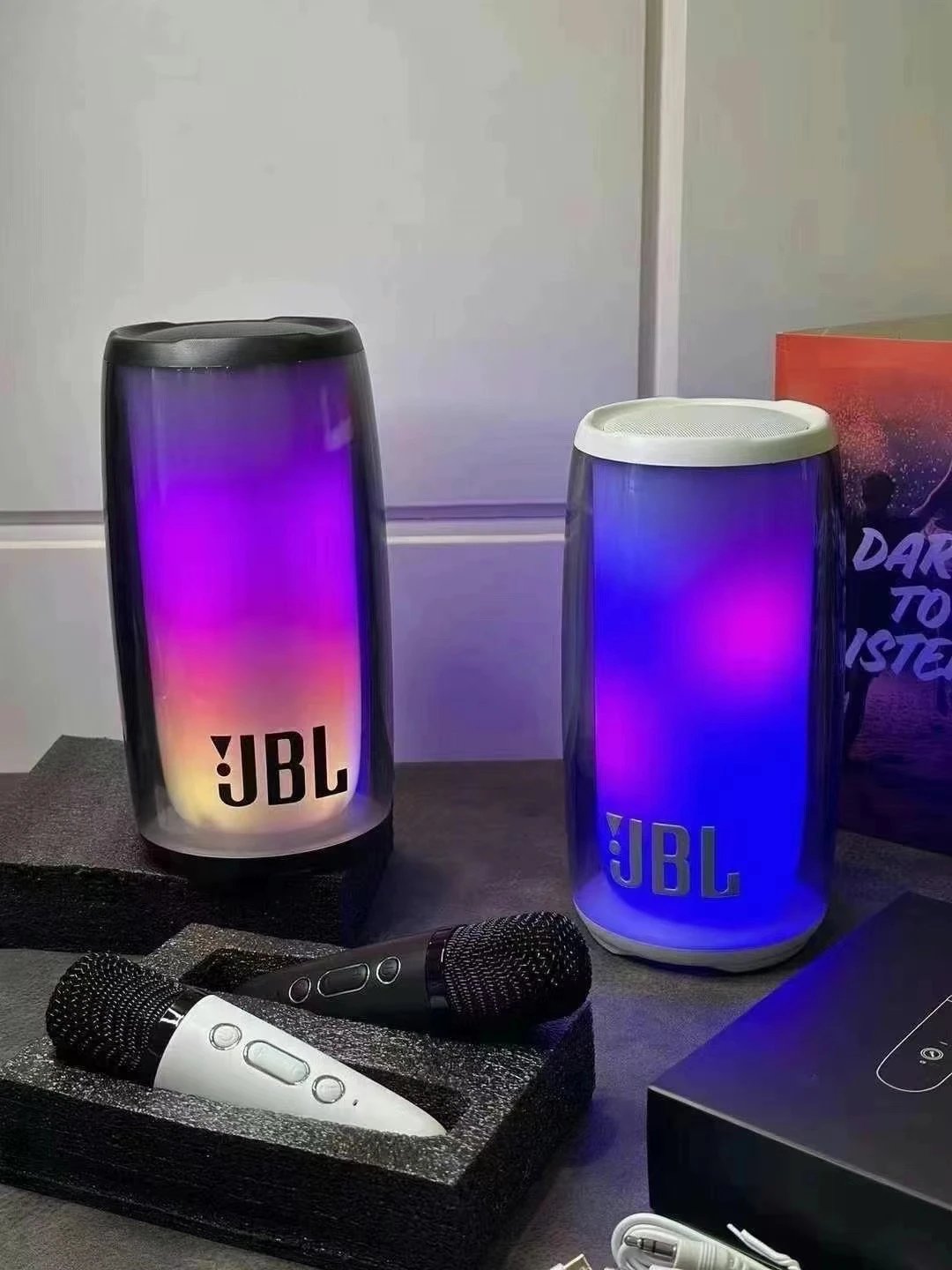 JBL Pulse 4 Bluetooth Speaker with Karaoke Microphone Set